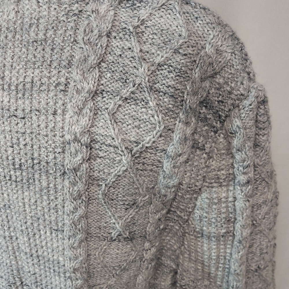 Men's Gray Cardigan Sweater - Picture 4 of 5